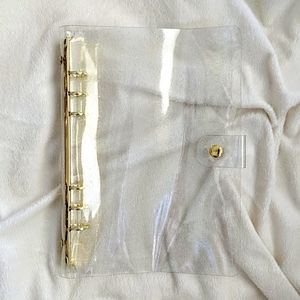 A5 Clear/Glitter, Gold ring binder
